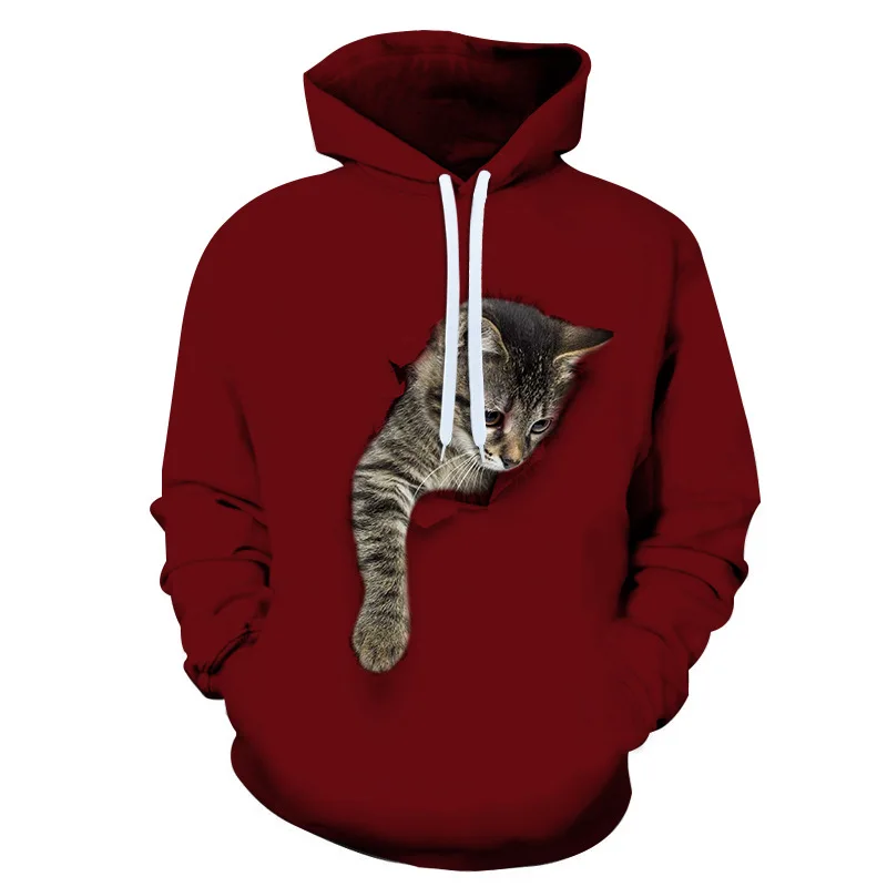 

Women Animal Cat 3D Hoodies Sweatshirts Autumn Plus Size Long Sleeve Pocket Pullover Hoodie Female Casual Warm Hooded Sweatshirt