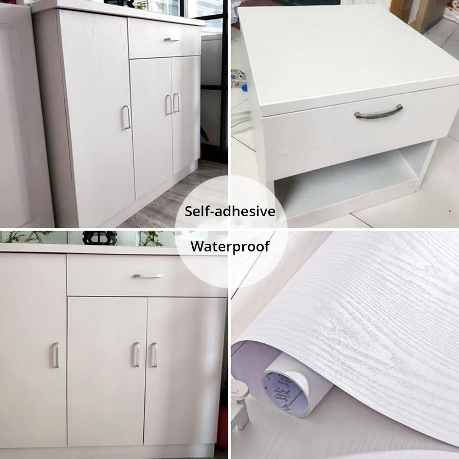 DIY винил ПВХ Самоклеящиеся обои с рисунком фактурной древесины Водонепроницаемый мебель переводная бумага для обновления интерьера Спальня Desktop шкаф декоративная пленка
