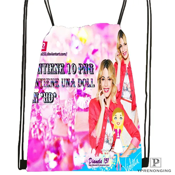 Drawstring Backpack Индивидуальная походная сумка на шнурке Violetta для мужчин и женщин, милый рюкзак для детей(черная спинка) 31x40 см#180531-01-35 - Цвет: Drawstring Backpack