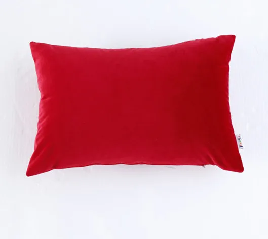 Домашняя декоративная подушка, супермягкая бархатная однотонная наволочка, красный, серый, фиолетовый, бежевый, верблюжий пиломатериал, наволочка 30x50 см - Цвет: c13 red