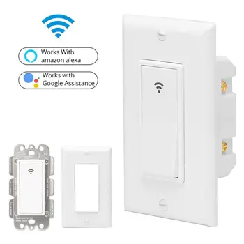 

Type 1/2/3 Gang AC 100-240V Smart WIFI LED Light Switch Wall Panel Mobile APP Remote Control for Alexa