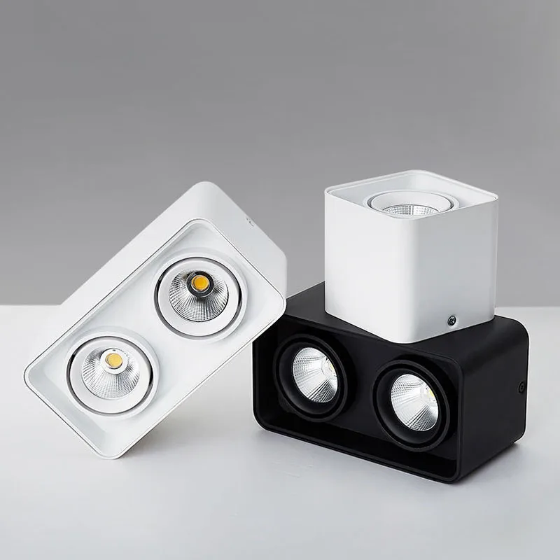 

Квадратный Диммируемый светодиодный поверхностного монтажа потолочная лампа 10 Вт 15 Вт 20 Вт 30 Вт AC90-260V светильники направления регулируемые Освещение в помещении