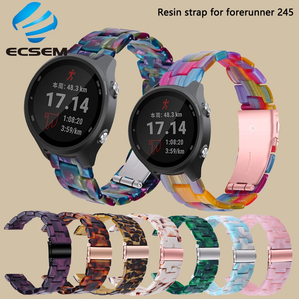 Læsbarhed Derfra justere Resin wrist strap for Garmin forerunner 245 645 watch accessories bracelet  wristband for Garmin vivoactive 3/3 music|Smart Accessories| - AliExpress