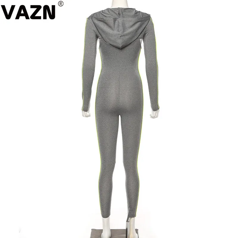 VAZN Spencil, новинка, хит, модный уличный комбинезон, Повседневный, бодикон, Круглый ворот, капюшон, сексуальные длинные штаны, тонкий длинный комбинезон