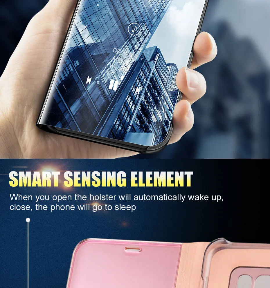 Умный зеркальный флип-чехол для samsung Galaxy S10 S9 S8 S7 Edge чехол для samsung A6 A8 J4 J6 плюс J8 A5 A7 A9 Note 8, 9, 10, чехол для телефона