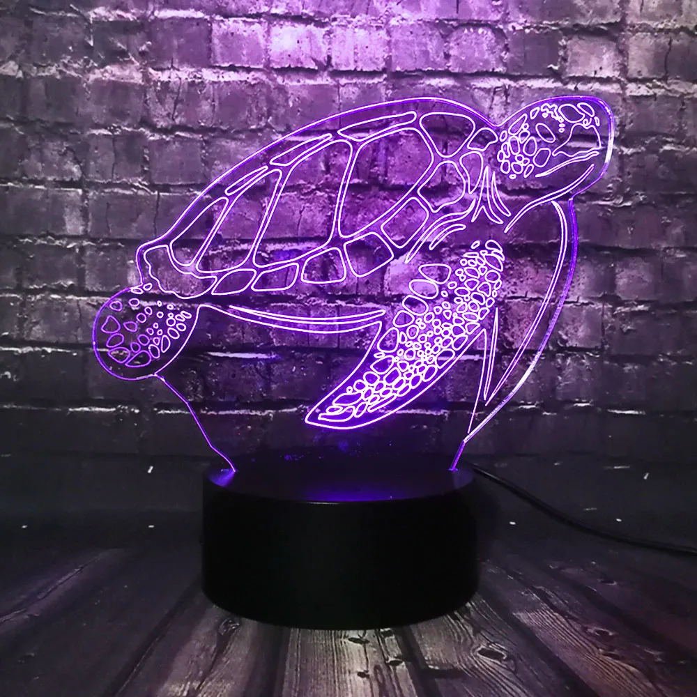 Бесплатная доставка плавающие морские Черепашки животные 3D светодиодный ночник