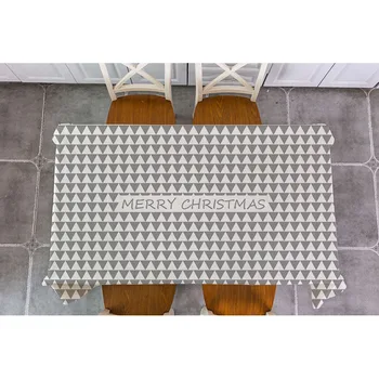 

Christmas Geometric triangle Table Cloth Cotton Linen geometry Tablecloth geometrical Dining Table Cover For Kitchen Home Decor