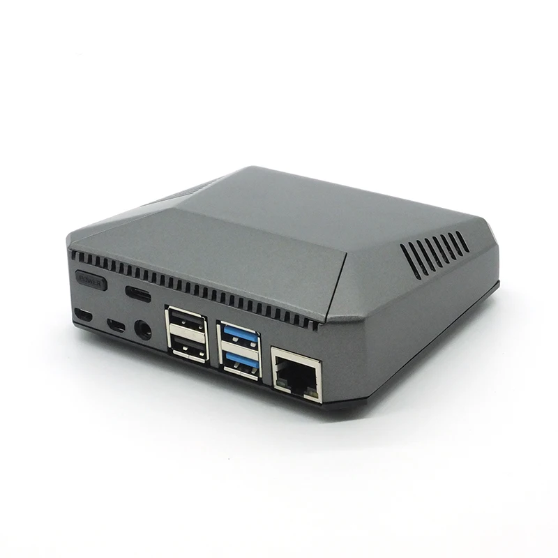Серый Raspberry Pi 4 Модель B чехол из алюминиевого металла ABS корпус макетной платы GPIO чехол с охлаждающим вентилятором для Raspberry Pi 4 B модель - Цвет: Серый