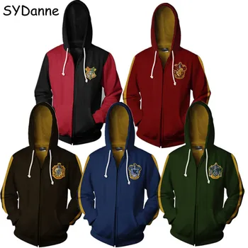 

Magic School Hermione Hooded Cosplay Costume Gryffindor Slytherin Hufflepuff Ravenclaw Hoodies Sweatshirt Jacket Coat Men Women