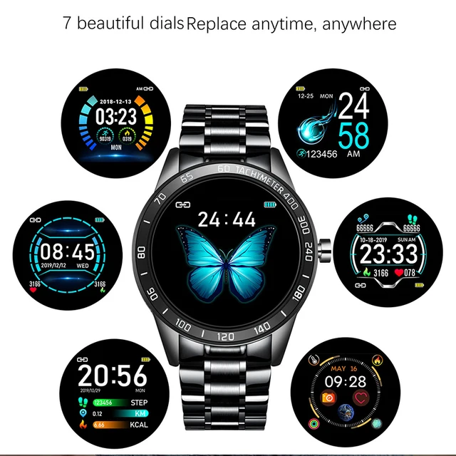 LIGE-reloj inteligente LED con caja, reloj inteligente deportivo con control del ritmo cardíaco y de la presión arterial, resistente al agua y con pantalla para hombre 2020 1