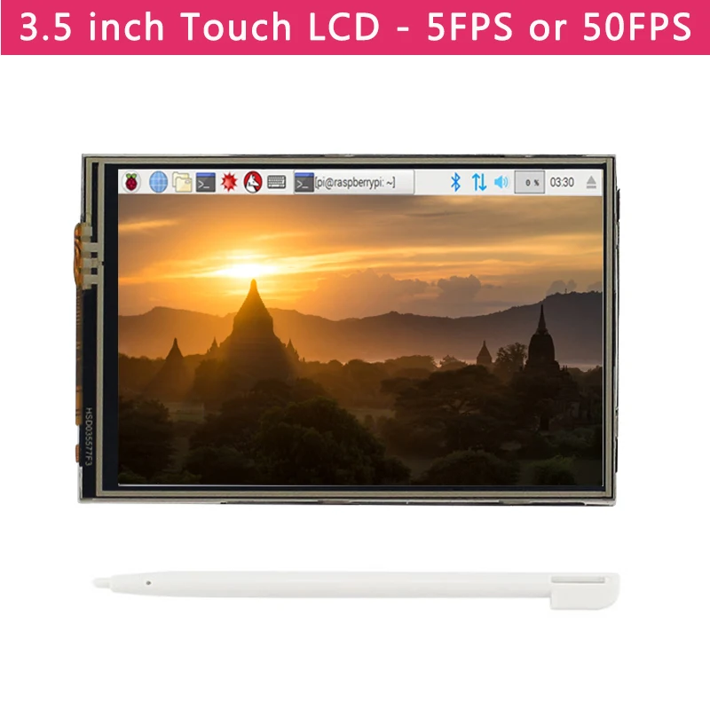 Tanie 3.5 cal Raspberry Pi 4 Model B ekran dotykowy 50FPS 5 klatek na sekundę 480*320 wyświetlacz LCD + podwójnego zastosowania etui z abs pudełko Shell dla Raspberry Pi 4