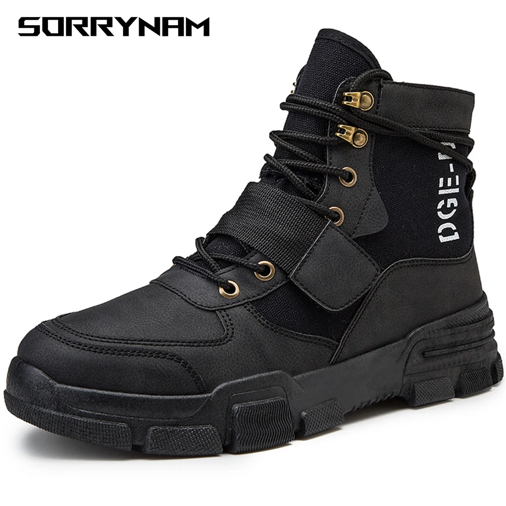 

High Quality Fashion Winter Men's Martin Boots Warm Working Boots Lace Up Men's Desert Boots Round Toe High Top Shoes