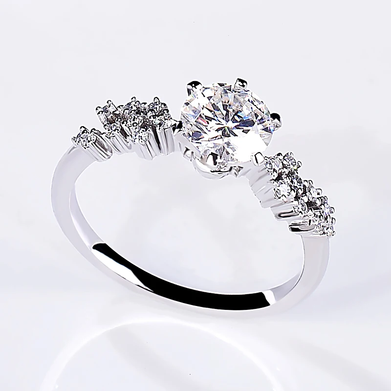 14K Золотое кольцо 1ct D Цвет VVS Moissanite кольцо обручальное кольцо с национальным сертификатом D005