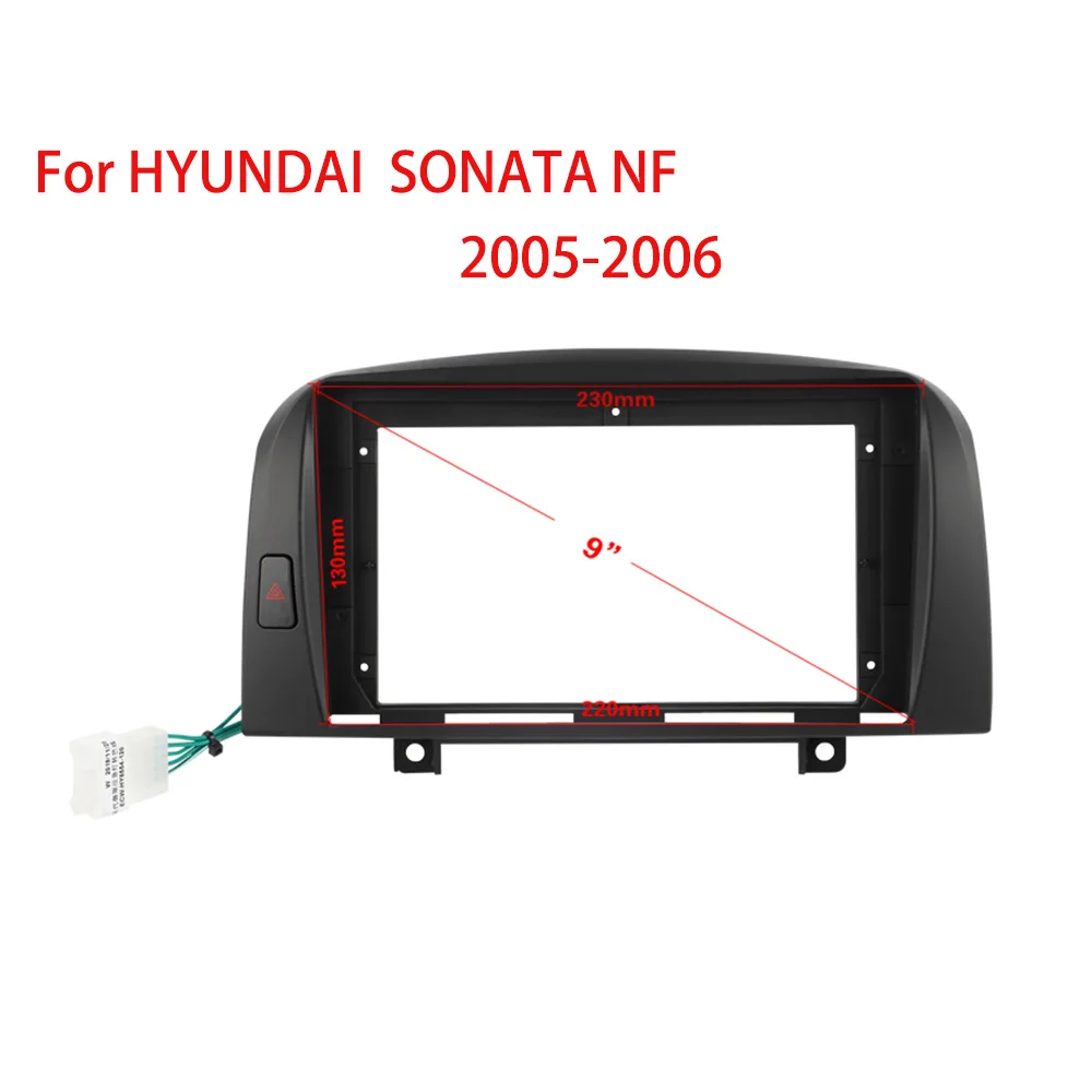 Black Plastic ABS Frame For Hyundai Sonata NF 2005-2006 Refit 9" Car Android DVD Naviagtion Dashboard Flash Light Button | Автомобили