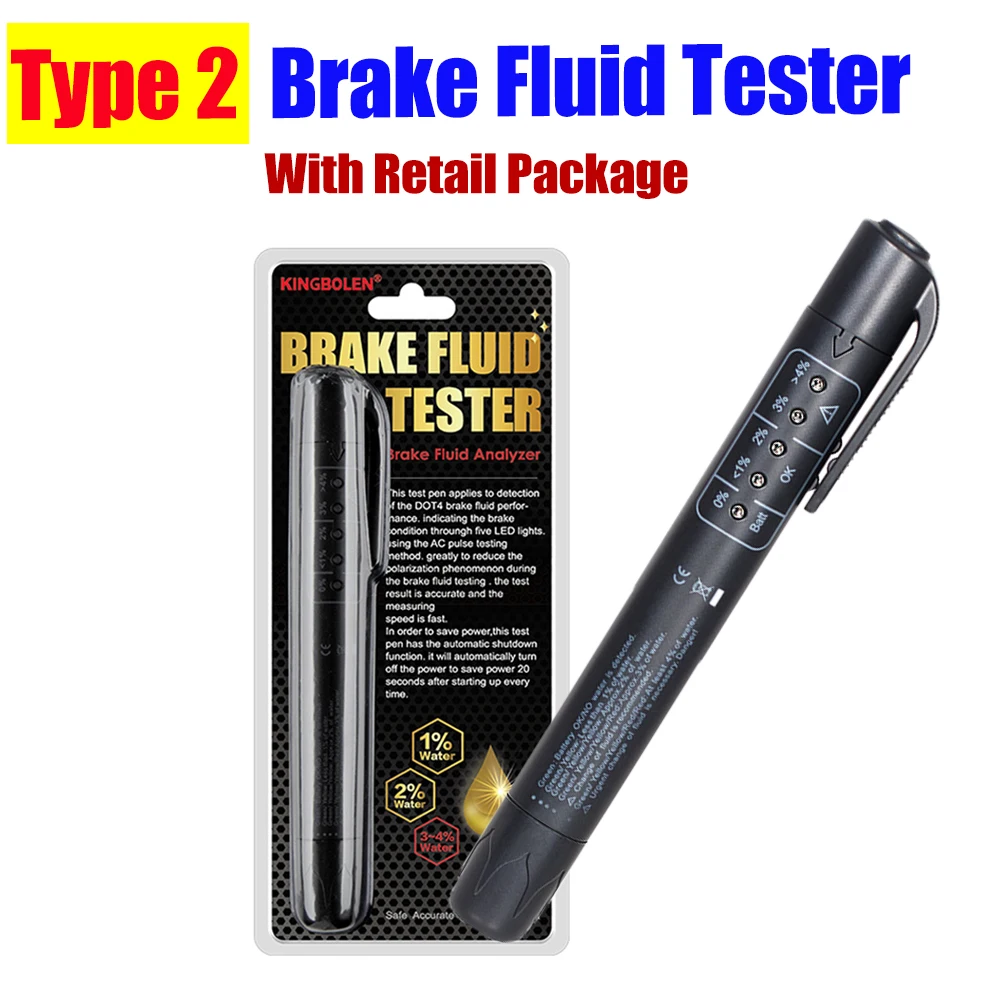 Universal Brake Fluid Tester Pen with LED Indicator