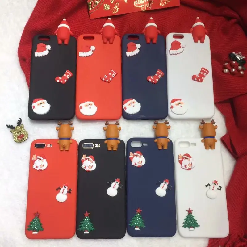 Веселый Рождественский 3D чехол с изображением лося для Xiaomi Redmi S2 Y2 Note 4X 5A 5 4A Санта Клаус карамельный цвет мягкий силиконовый чехол из ТПУ