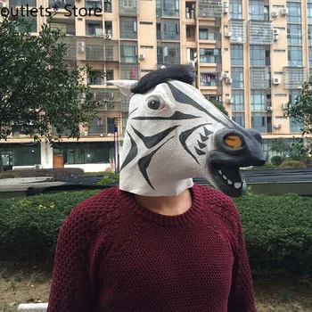 

Zebra Headgear Mask Horse Face Horse Head Animal Headgear Funny Horse Headgear Funny Cos Horse Mask Props