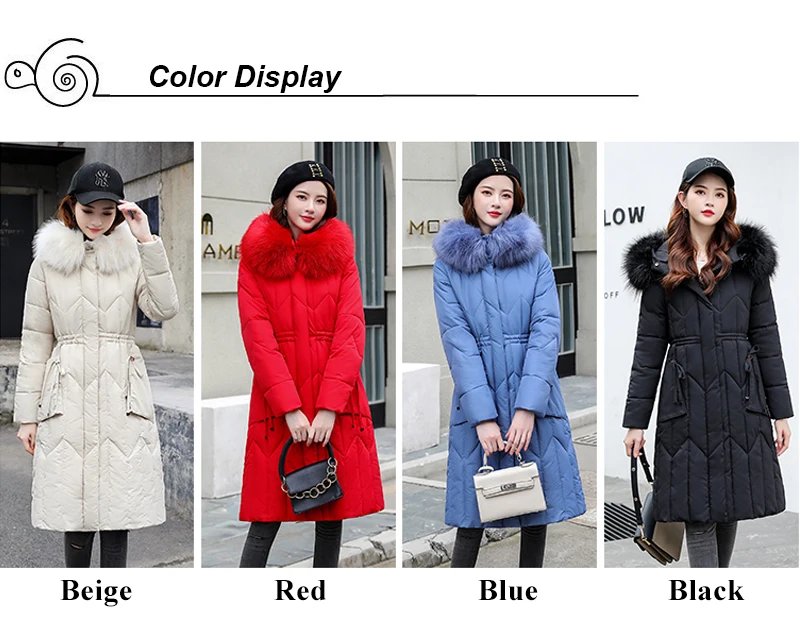 Горячая Распродажа 2019 зимняя куртка женская тонкая хлопковая верхняя одежда женское пальто Длинная с капюшоном из искусственного меха