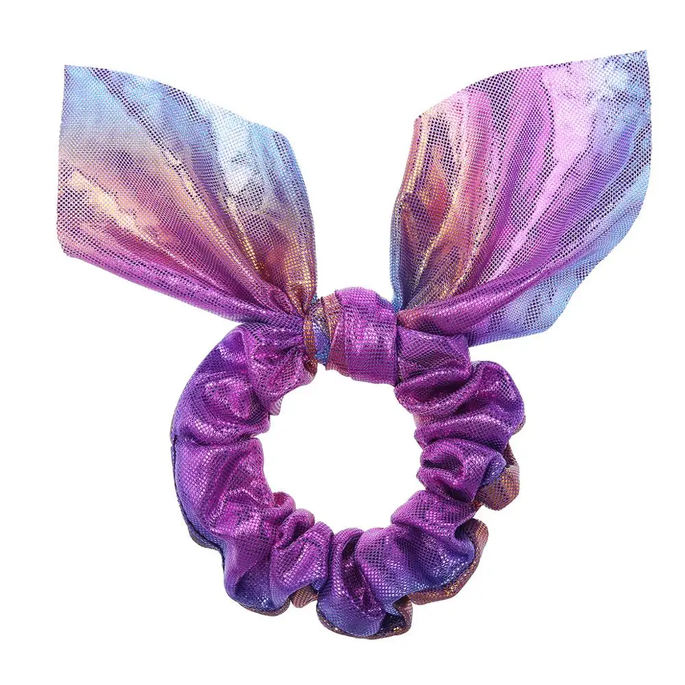 Hot- selling hot- gold rabbit ears small ribbon gradient laser simple European and American fashion small intestine circle 10