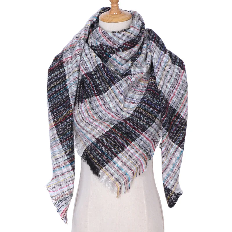 2019 new designer brand women cashmere scarf triangle winter scarves lady shawls and wraps knit blanket neck striped foulard (14)