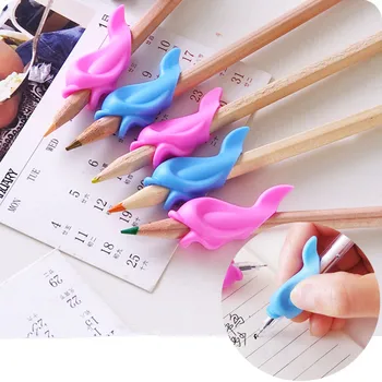 

5pcs Dolphin Silicone Pen Holder for Children Pen Writing Aid Grip Kids Learning Practise Posture Correction Device for Students