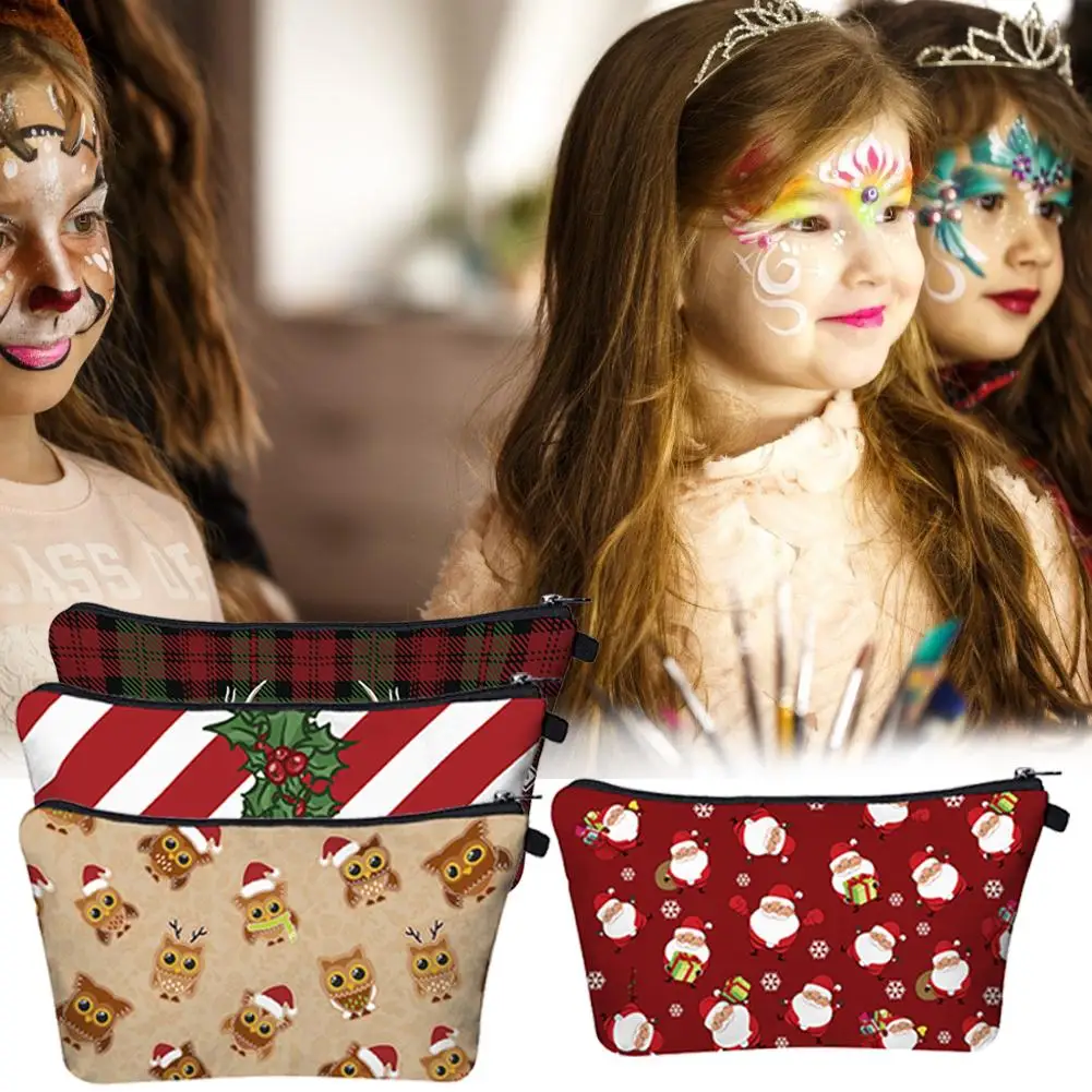 4PCS Roomy Cosmetic Bag Set Printed Cosmetic Wash Storage Bag Multi-functional Mobile Phone Purse Waterproof Travel Toiletry Pou