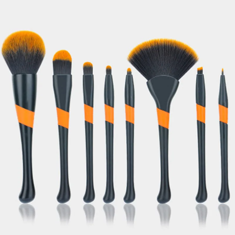 8Pcs/set Makeup Brushes Plastic Handle Premium Synthetic Makeup Brush Set Kit for Blending Foundation Powder Brush Eyeshadow