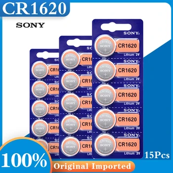 

15Pcs Sony CR1620 Button Cell Battery CR1620 ECR1620 GPCR1620 3V Lithium Battery For Watch Car Remote Key
