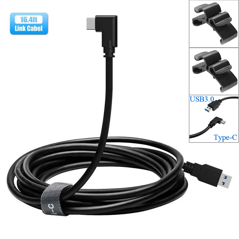 VR Accessories For Oculus Quest 1/2 Link VR Headset Data Line Charge Cable USB 3.1 Type C Data Transfer USB-A Type-C Cable 5m