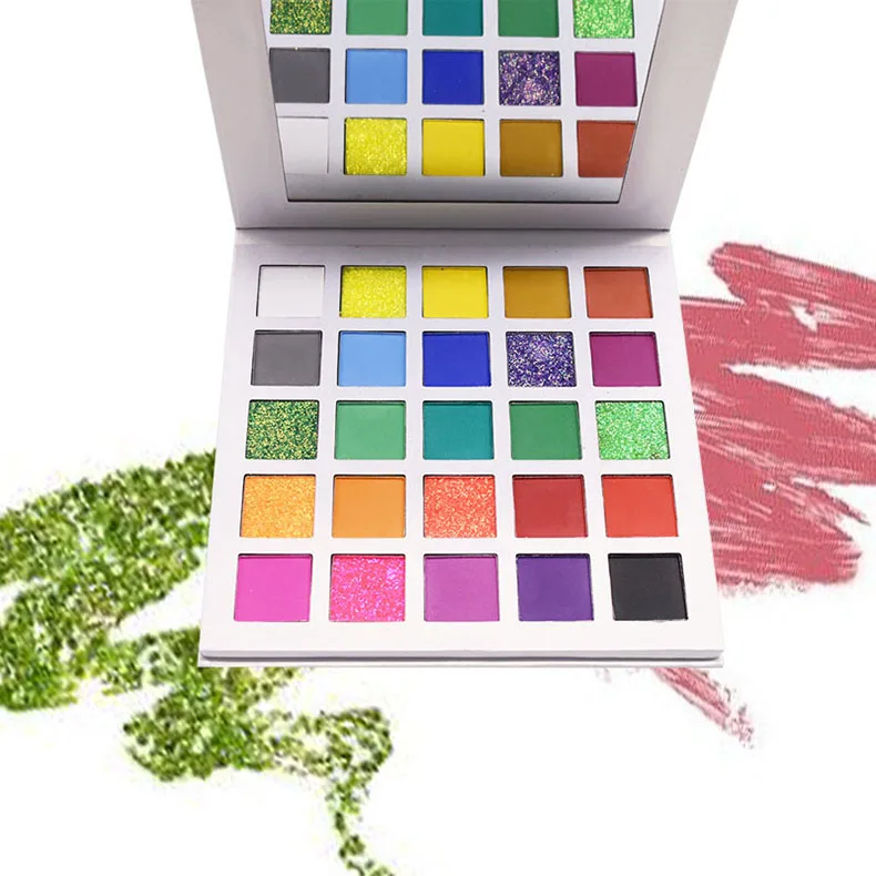 Cosmetic Makeup 25 Color Eyeshadow No Logo High Pigment Glitter Shimmer Matte Eyeshadow Palette