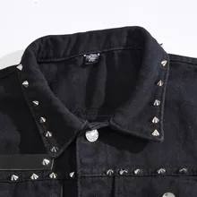 Мужской весенний и летний осенний Черный джинсовый жилет, модный крутой жилет с заклепками, Приталенный жилет в Корейском стиле