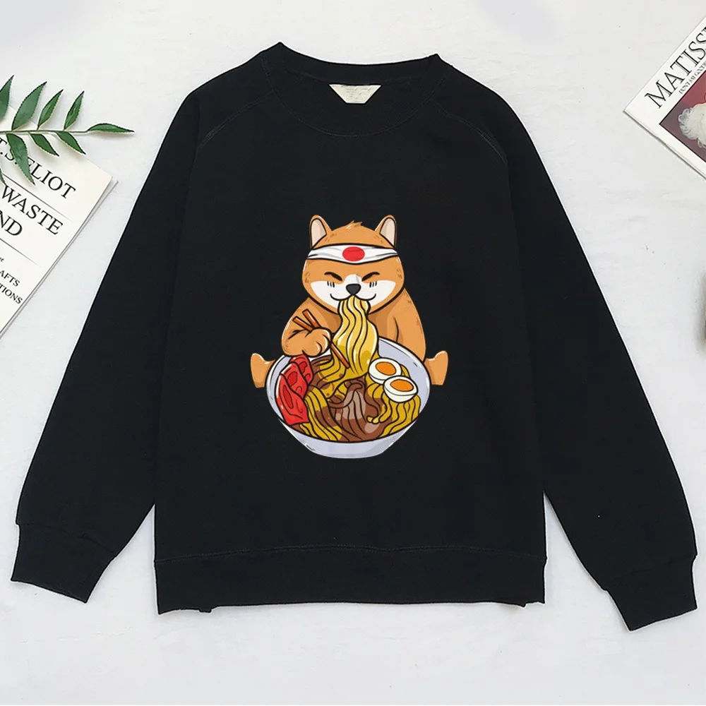 

Cute Shiba Inu Sweatershirt Anime Sweatershirt Noodles Hoodie for unisex