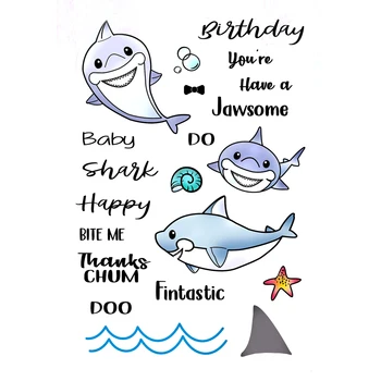 

Baby Shark Transparent Clear Silicone Stamp/Seal for DIY scrapbooking/photo album Decorative clear stamp