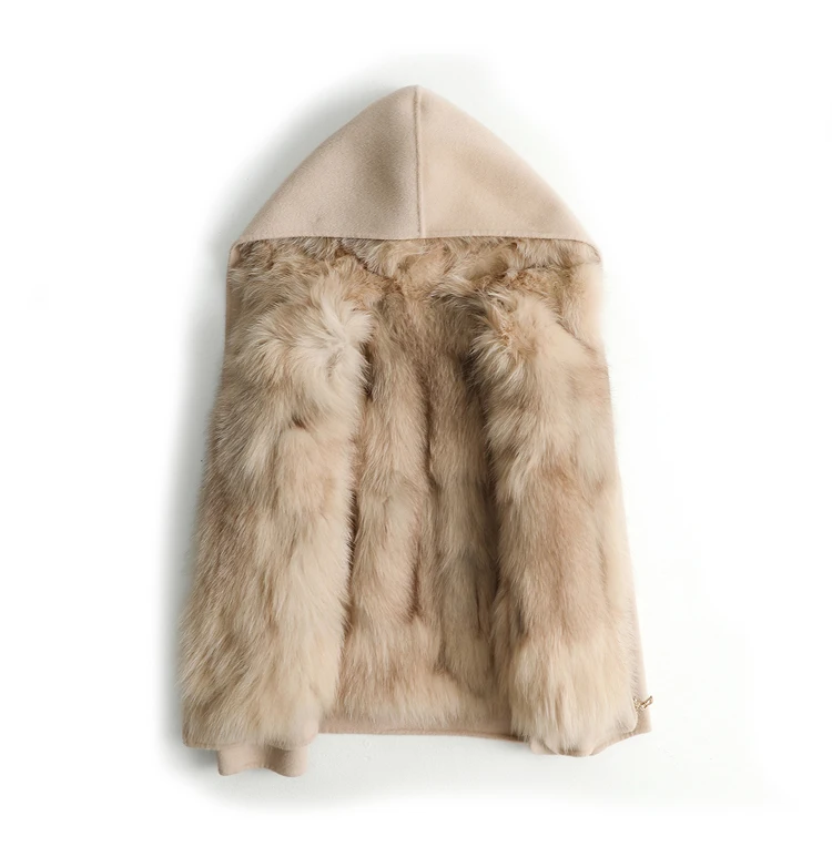 PUDI ZYN369-1 для женщин из натуральной шерсти ткань классическое пальто леди опушка из лисьего меха с капюшоном досуг осень/зима шерсть длинная верхняя одежда