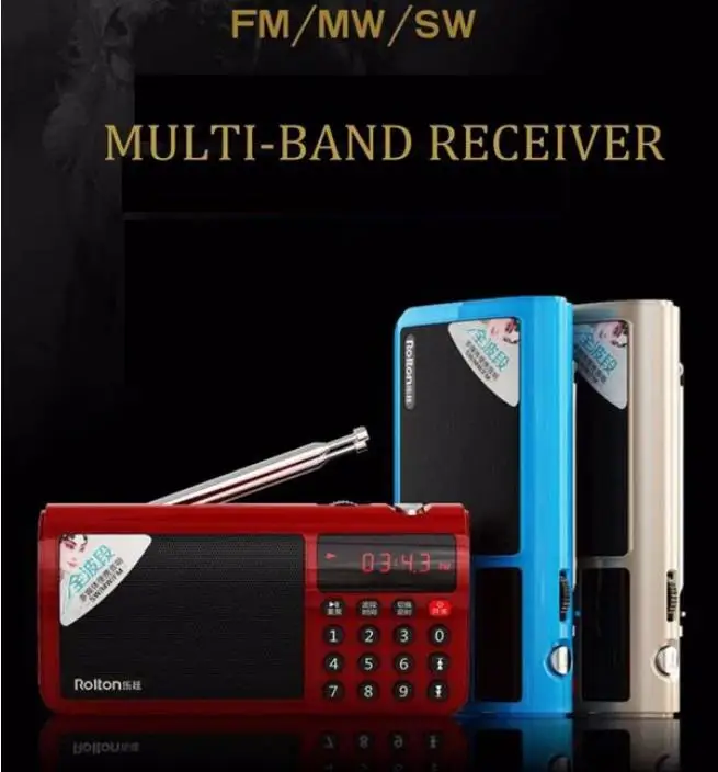 

BEESCLOVER Rolton T50 Portable World Band FM/MW/SW Stereo Radio Speaker MP3 Music Player SD/TF Card for PC iPod Phone r60