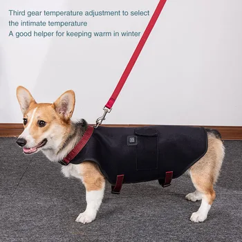 

Electric USB Charging Comfortable Dogs Cold Weather Winter Warm Washable Pet Heating Vest 3 Level Soft With Traction Rope