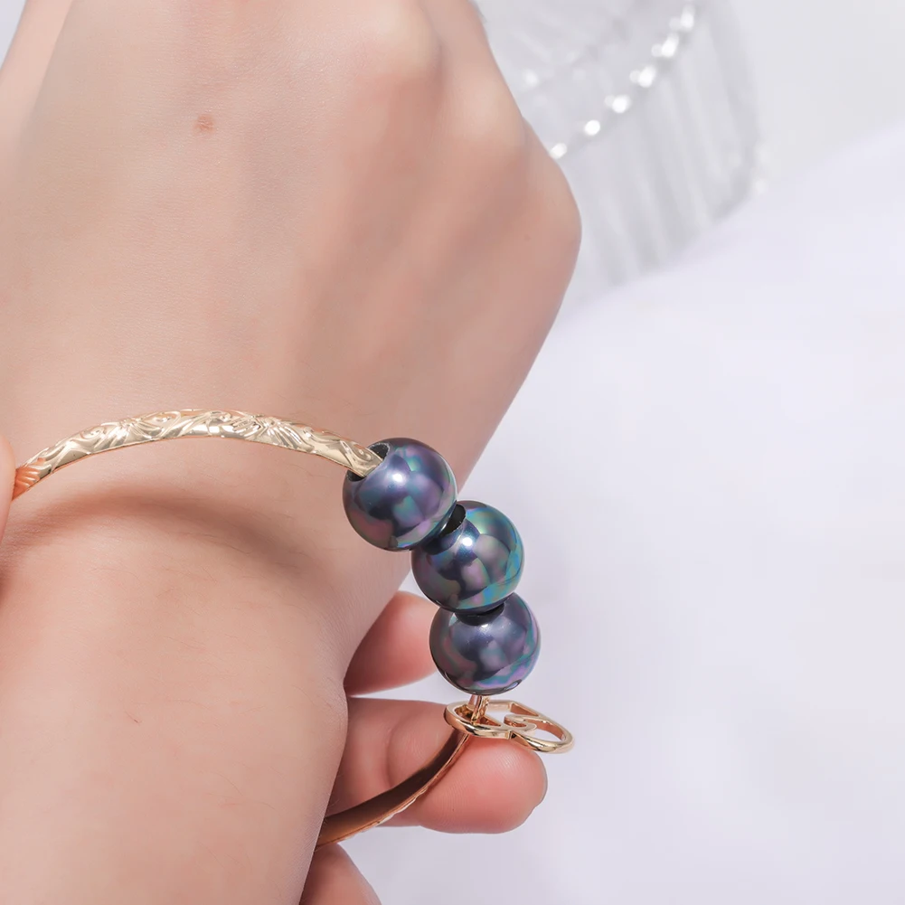 Hawaiian Women's Hand Bangle Bracelets Love Heart Purple Pink Pearl Gold Wedding Charm Bracelet Bangles Jewelry for Women 2021