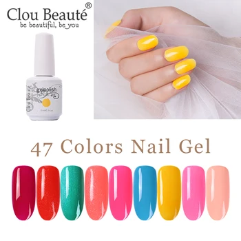 

Clou Beaute 15ml Gel Nail Polish Glitter Nail Color Soak Off UV Gel Varnish Base Coat No Wipe Top Coat Gelpolish Sequins Gel