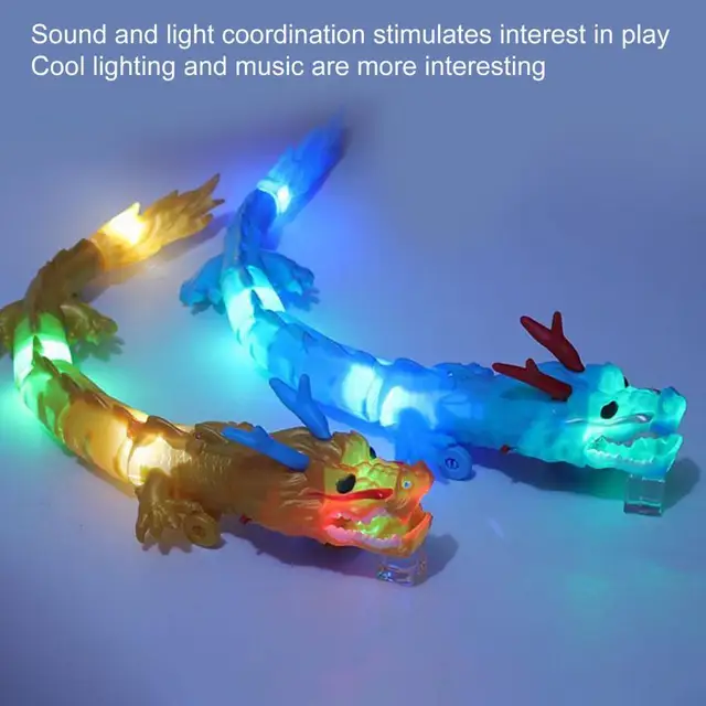 Lighting Music Toy Children Toy Automatically Avoid Obstacles Decorative Plastic Dinosaur Electric Chinese Dragon Toy for Night 1