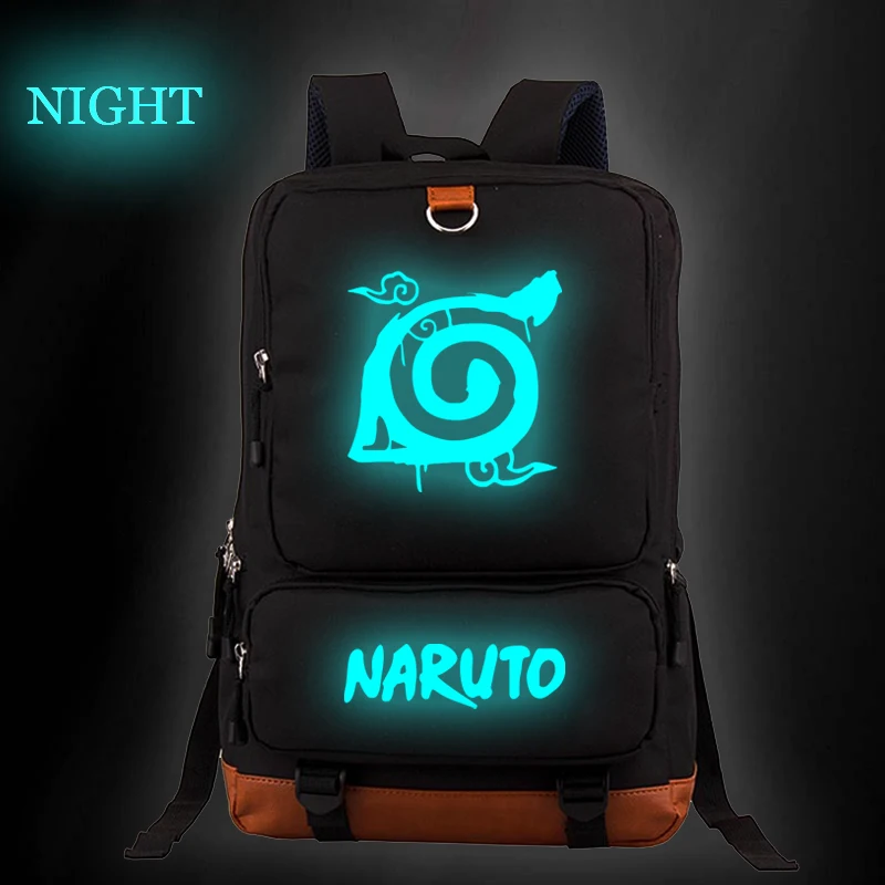 Светящийся рюкзак Шаринган Наруто Uchiha Sasuke большой емкости дорожный подростковые