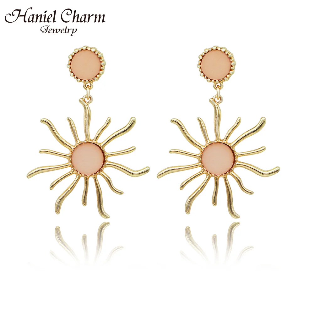 

Haniel Charm Jewelry Fashion 2019 Lrregular Shape Gold Color Plated Hoop Earrings Jewelry For Women Girl Party Gift