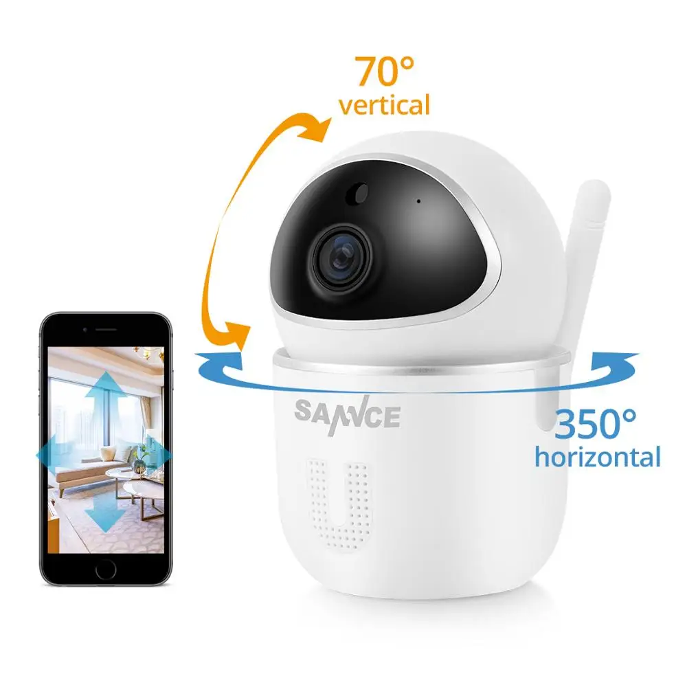 SANNCE 1080P FHD умная Беспроводная PT ip-камера безопасности, умная ИК-камера ночного наблюдения с Wi-Fi, сетевая домашняя камера для наблюдения за ребенком