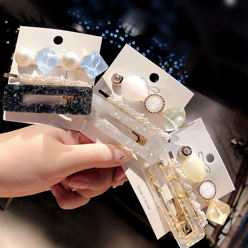 3 шт./компл. Корейская акриловая заколка для женщин аксессуары волос модные