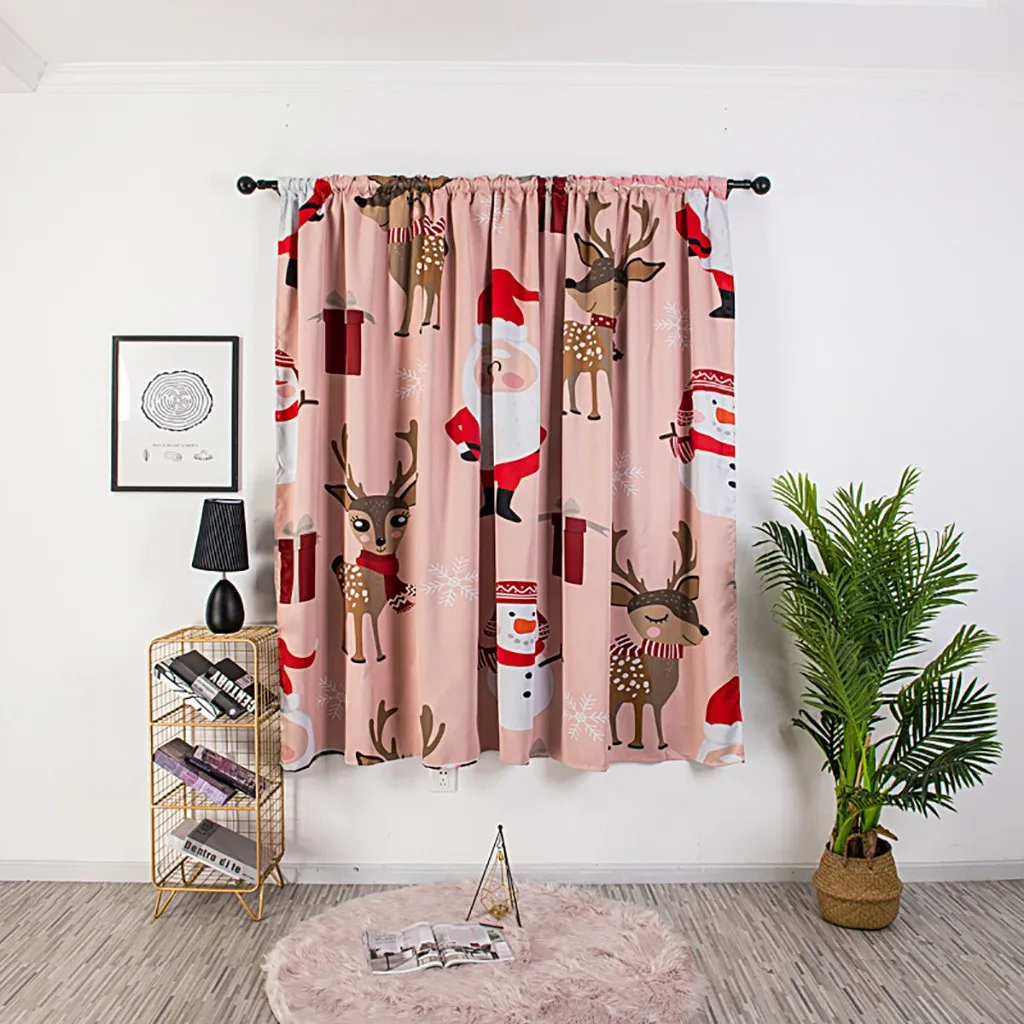 

Christmas Curtain Tulle Window Treatment Voile Drape Valance 1 Panel Fabric size 140X130cm Stylish unique design Smooth soft