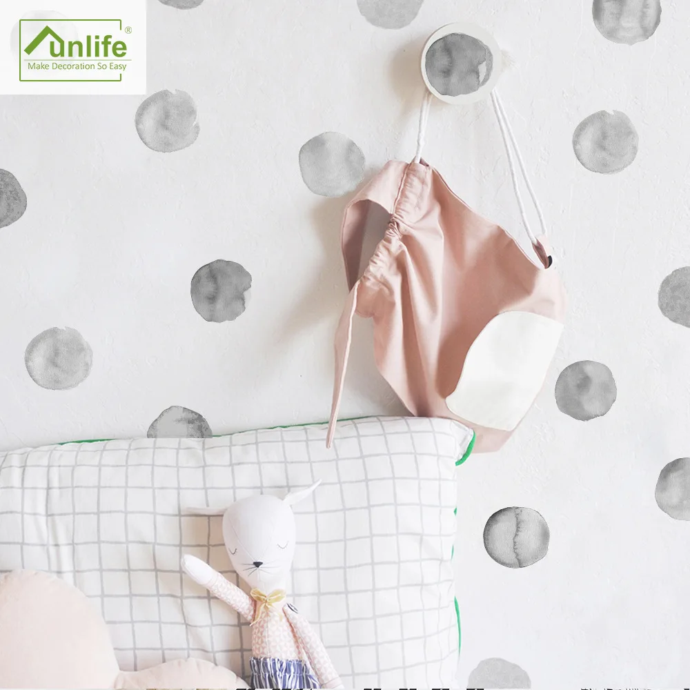 Чернила Funlife черные точки наклейка на стену для детской комнаты ПВХ Переводные