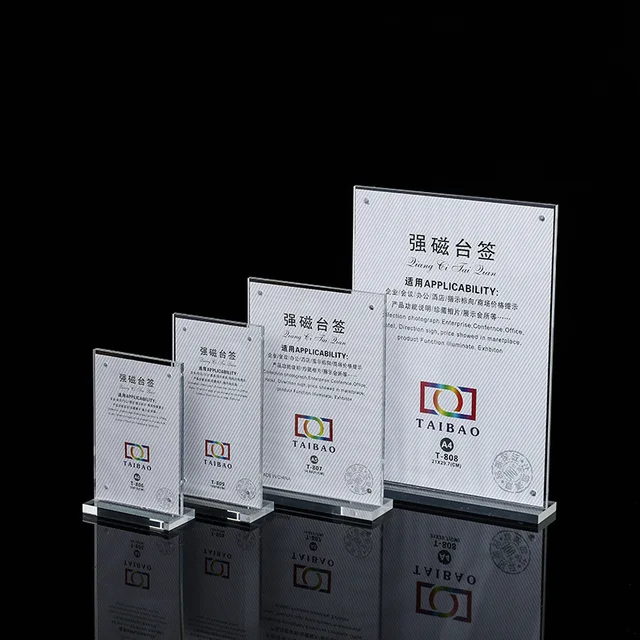 Mágneses Akril Plexi Asztali Kártya Kijelző Állvány Képkeret Alap Jelző Rész Szerszámkészletek Esküvőre - Image 2
