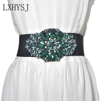 

Fashion Belt for Women's Elegant Diamond Wide Waist Belts Dress Party luxury Individual Decorative High Quality Female Belt