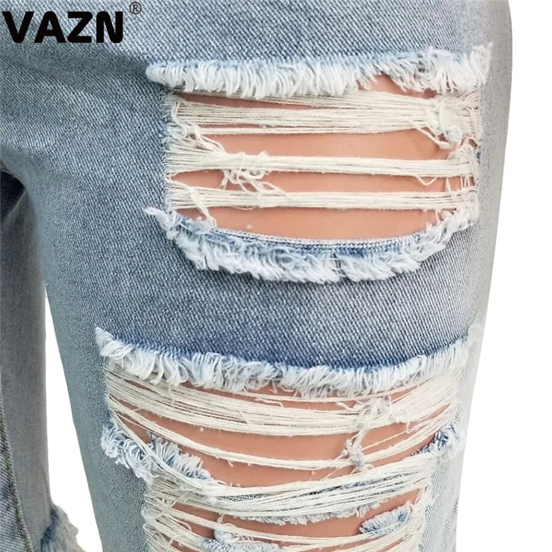 VAZN GSN13604 новые летние модные брендовые Винтаж кисточкой в заклепках рваные короткие с высокой талией джинсы для женщин в стиле панк пикантная обувь женщина Джинсовые шорты