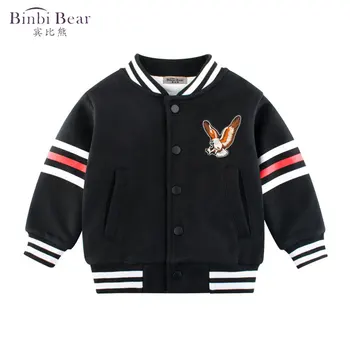 

Binbi Bear 2020 Children's Clothing Autumn and Winter New Plus Velvet Sweater Double Thick Flannel Boy Jacket Warm Top