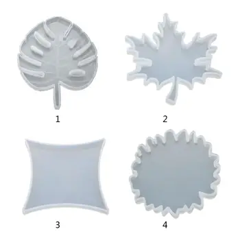

DIY Coaster Carfts Epoxy Mold UV Resin Crystal Round Maple Leaf Silicone Molds